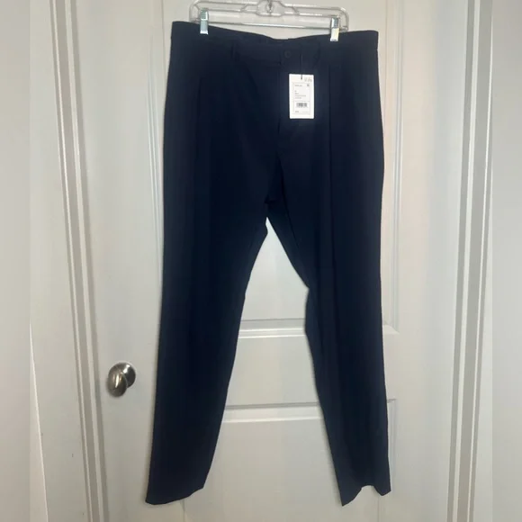 NEW Theory Zaine Precision Ponte in Baltic Deep Navy Straight Leg Pants, Size 40